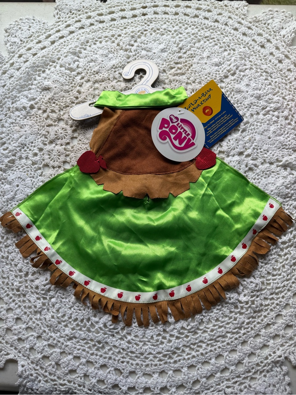 NWT my little pony build a Bear edition applejack cape